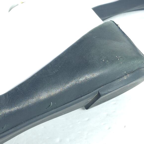 TORY BURCH Women's Everly 8M Black Leather Logo Slip On Ballet Flats - Picture 14 of 16